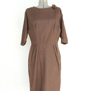 50's cashmere brown dress - made in Canada